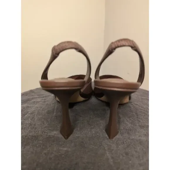 Chelsea and Violet mocha brown pointed toe kitten heels NWOT - Picture 4 of 8